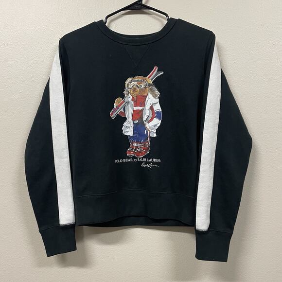 Y2K Polo Ralph Lauren Polo Bear Ski Snow Rare Crewneck Women’s Size Small/Petite - Picture 1 of 7